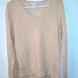 Size 1 Chico's Women's Shimmer Peach Long Sleeve Sweater